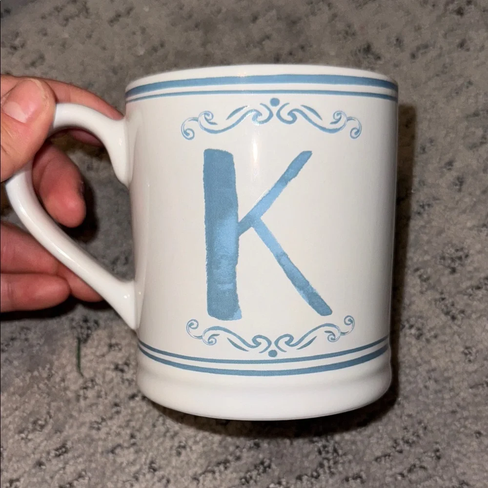 Sur La Table Initial K Monogram Coffee Tea Mug